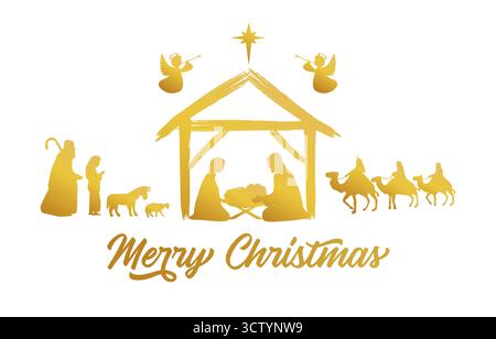 Christmas event invitation design. Religious banner. Postcard design Stock Vector