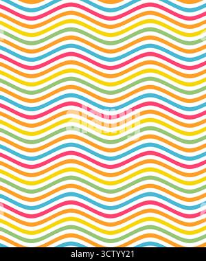 Groovy Distorted Stripes, Acid Vector Background, Abstract Geometric Texture Stock Vector