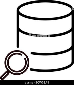 Database search and data analysis line vector icon Stock Vector