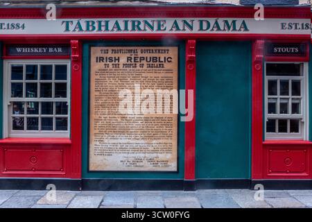 Dublin, October 5th 2025: The Dame Tavern and the Irish Republican proclamation Stock Photo