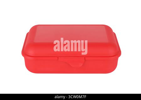 Plastic lunch box isolated on white background Stock Photo