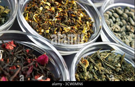 Set of a Tea in a bowles close up Stock Photo