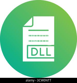 DLL Vector Icon Design Illustration Stock Vector
