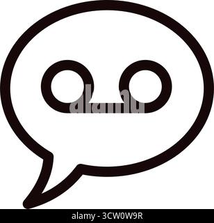 Voicemail Message Bubble Outline Icon Stock Vector