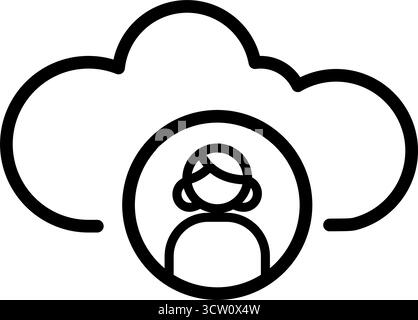 user cloud computing outline vector icon Stock Vector