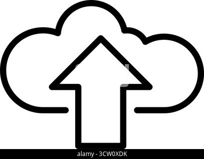 Cloud Upload Outline Icon Stock Vector