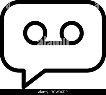 Voicemail Message Bubble Outline Icon Stock Vector