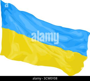 Waving Ukraine Flag Realistic Vector Stock Vector