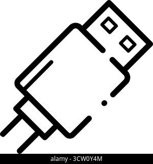 USB Type-A Connector Outline Icon Stock Vector