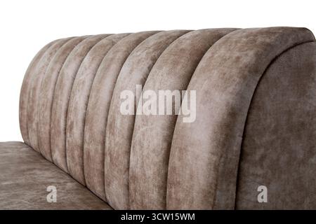 Soft brown sofa back isolated on a white background. Stock Photo