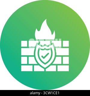 Firewall Vector Icon Design Illustration Stock Vector