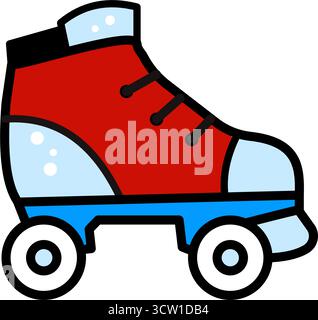 Retro Roller Skate Cartoon Icon Vector Stock Vector