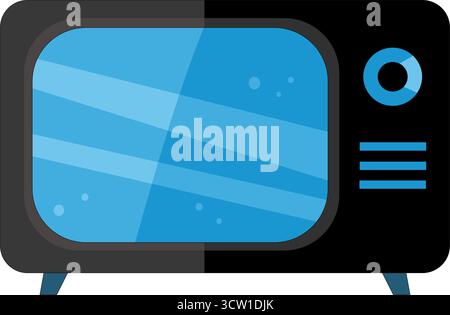 Retro Television Outline Icon Stock Vector