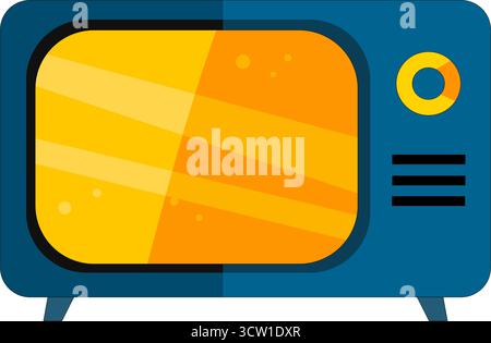 Retro Television Outline Icon Stock Vector
