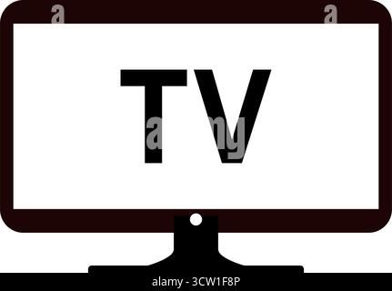 Television Screen TV Flat Icon Vector Stock Vector
