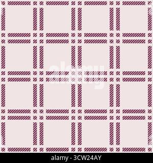 Classic tweed plaid style pattern. Geometric check tablecloth print in wine red color. Classical English background Glen plaid for textile home design Stock Vector