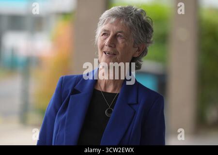 Independent candidate Catherine Connolly arriving ahead of the RTE Drivetime presidential candidates debate at RTE studio in Dublin. Picture date: Thursday October 9, 2025. Stock Photo
