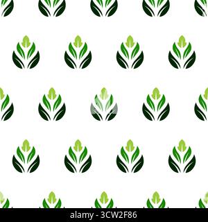 Organic Leaf Seamless Pattern Vector Stock Vector