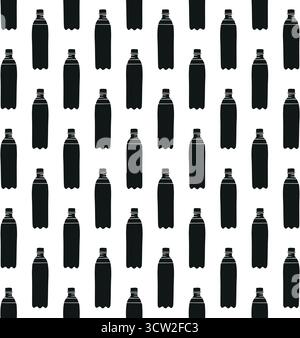 Vector seamless pattern of bottle of water Stock Vector