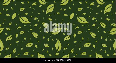 Organic Leaf Seamless Pattern Vector. Leaves Background Design Stock Vector