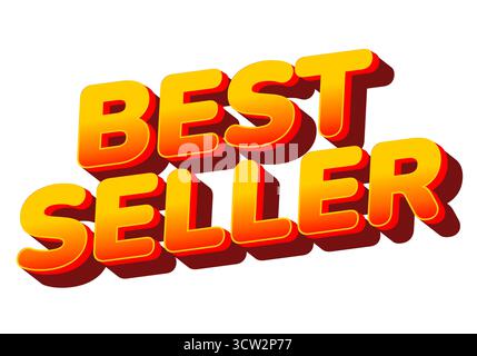 Bold and colorful text design featuring the words best seller in a three dimensional style with a gradient effect Stock Vector