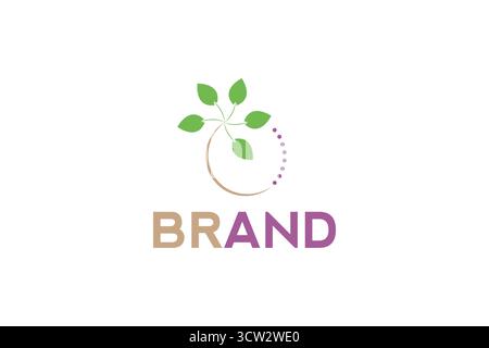 Eco-Friendly Brand Logo with Green Leaf Design – Nature Logo-Green Leaf Logo Stock Vector
