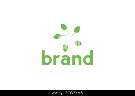 Eco-Friendly Brand Logo with Green Leaf Design – Nature Logo-Green Leaf Logo Stock Vector