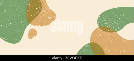 Abstract background with wavy shapes and grainy texture, vector illustration Stock Vector