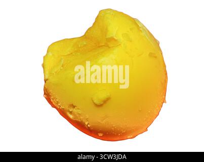 Boiled chicken egg yolk isolated on white Stock Photo