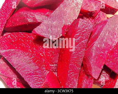 Closeup view of beetroot pieces Stock Photo