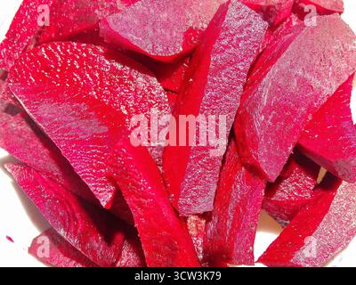 Closeup view of beetroot pieces Stock Photo