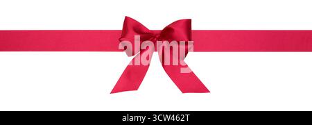 Red Bow and Ribbon Isolated on White Background, Clipping Path Included Stock Photo