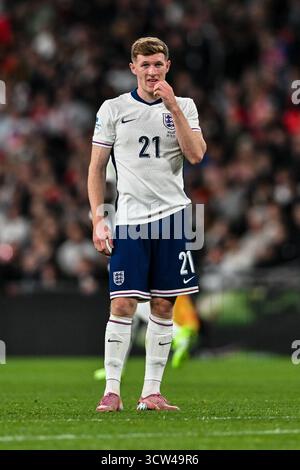 Elliot Anderson (21 England) looks on during the International Friendly match between England and Wales at Wembley Stadium, London on Thursday 9th October 2025. (Photo: Kevin Hodgson | MI News) Credit: MI News & Sport /Alamy Live News Stock Photo