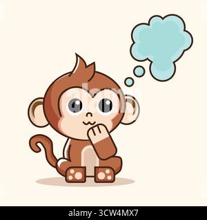 Adorable cartoon monkey character holding chocolate. Perfect for kids’ content, food themes, and playful designs Stock Vector