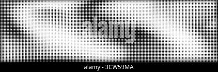 Black and white halftone gradient background. Vector illustration of grungy gritty noise texture, dotted pixel backdrop with waves, grain effect for banner, poster, flyer design, old screen noise Stock Vector
