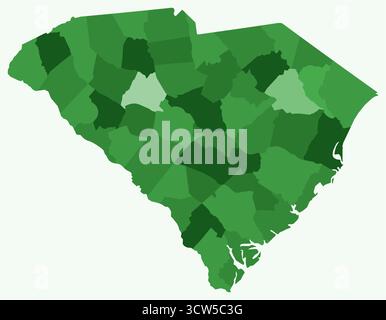 Map of South Carolina with counties. Just a simple state border map ...