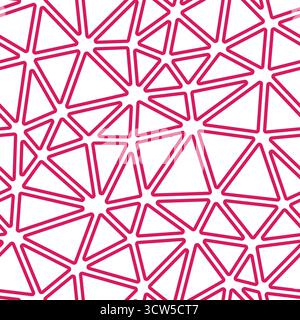 Minimal geometric background. Medium triangle size. Solid color style. Rounded triangles outlined. Repeatable pattern. Berry Burst. Stock Vector