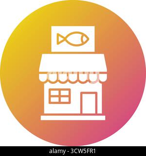 Fish shop Vector Icon Design Illustration Stock Vector