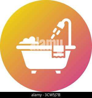 Bathtub Vector Icon Design Illustration Stock Vector