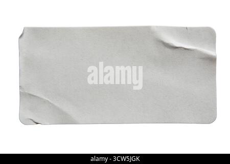 A rounded rectangle paper sticker isolated on white background with clipping path Stock Photo