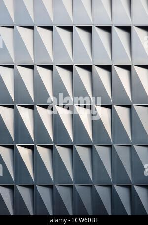 Abstract metal background - shiny surface with triangular pattern Stock Photo