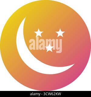 Moon And Star Vector Icon Design Illustration Stock Vector