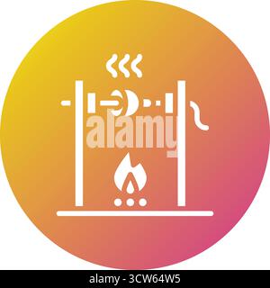 Medieval fire roasting Vector Icon Design Illustration Stock Vector