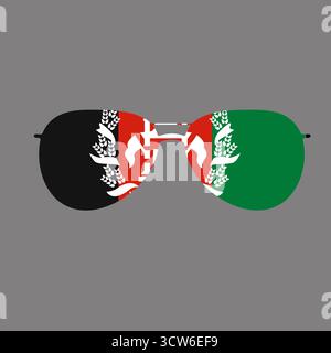 cooling glass coolers afghanistan flag patroitism expressing design specs Stock Vector