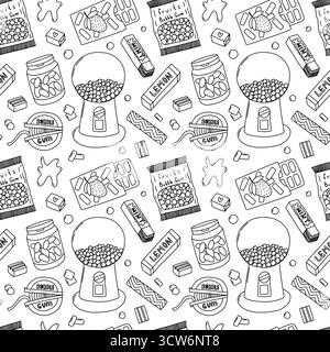 Bubble gum seamless pattern  Stock Vector