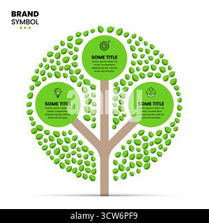 Infographic template with icons and 3 options or steps. Abstract tree. Can be used for workflow layout, diagram, banner, webdesign. Vector illustratio Stock Vector