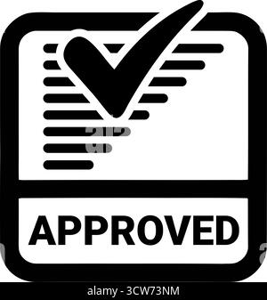 approved checkmark document stamp badge Stock Vector