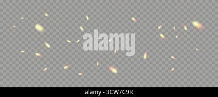 Glowing Sparks, Glitter And Confetti Isolated On Transparent Background For Festive Designs Stock Vector