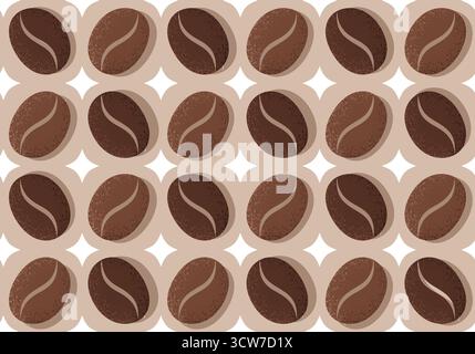 Vector vintage seamless pattern with coffee beans. Retro pattern with coffee bean Stock Vector