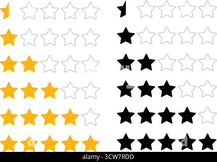 Star Rating Icons for Feedback and Review Systems Stock Vector